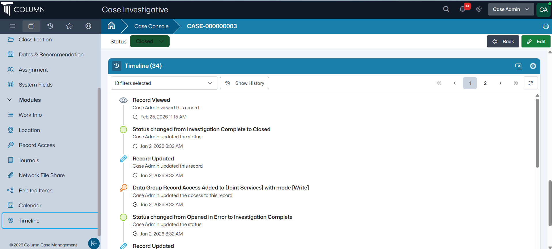 Audit Timeline